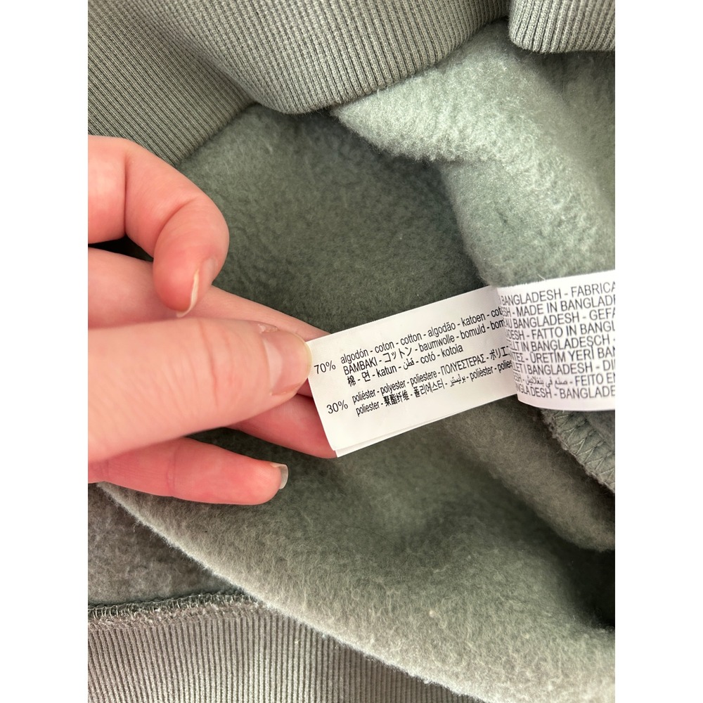 Zara Oversize Khaki Plush V-Neck Vest Capped Sleeve Fleece Top Medium - Picture 8 of 8